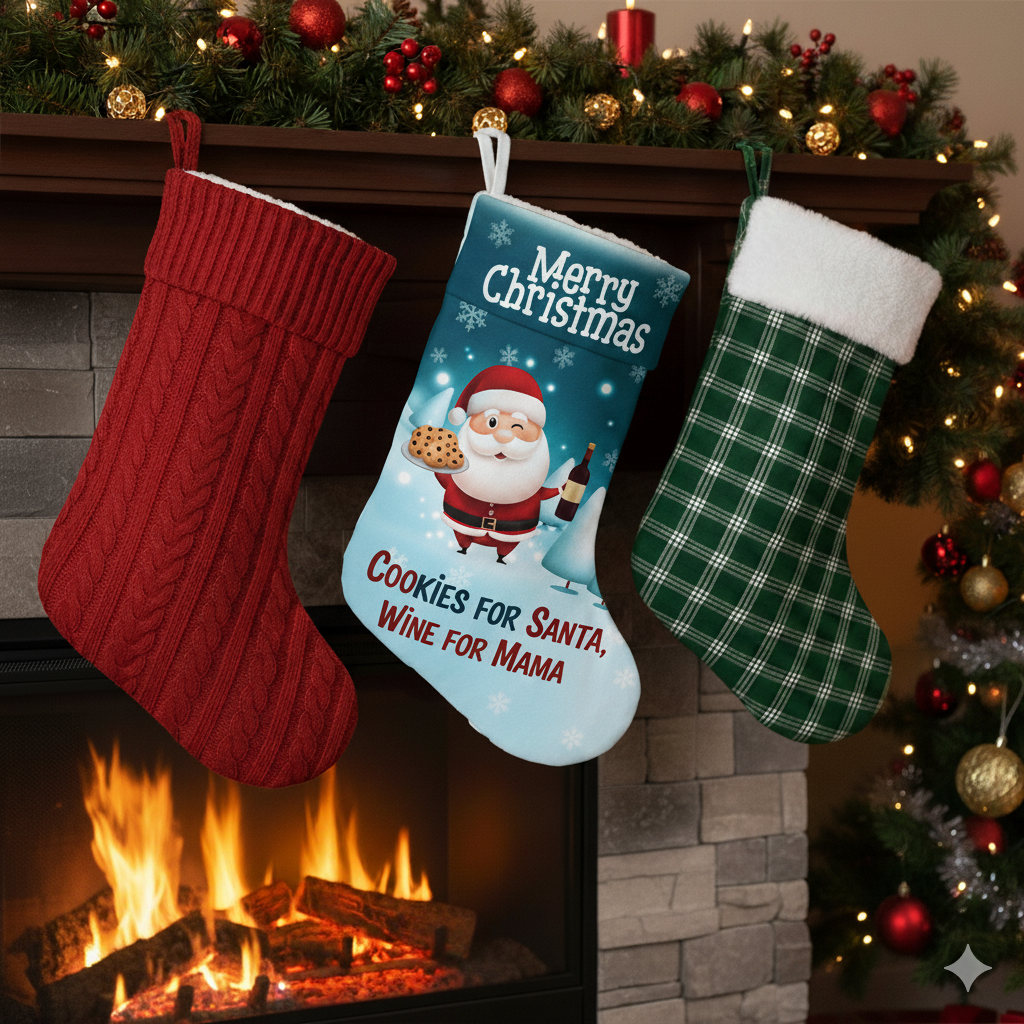 Cookies for Santa, Wine for Mama – Christmas Stocking
